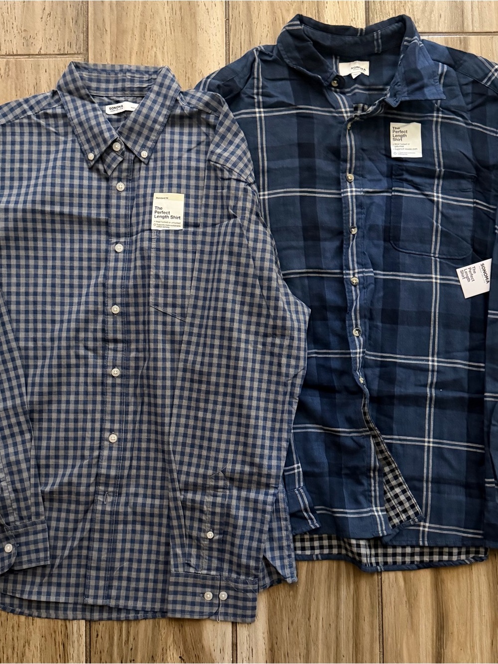Men's Sonoma Blue Plaid Button-Down Shirt - Classic Long Sleeve